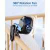 Sweetfull Portable Clip-on Fan 4000mAh Rechargeable LED Display 4 Speeds