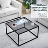 SAYGOER Glass Coffee Table, Small Modern Coffee Table Square Simple