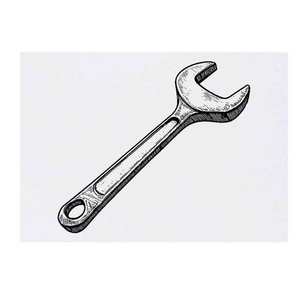 'Single Spanner' Temporary Tattoo - Water Resistant, Skin-Safe, Non-Toxic Transfer