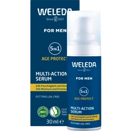 WELEDA Bio For Men 5-in-1 Multi Action Serum - Natural Cosmetics Anti Ageing Concentrate Reduces Wrinkles & Tightens Men's Face Serum with Aloe Vera (Vegan / 30 ml)