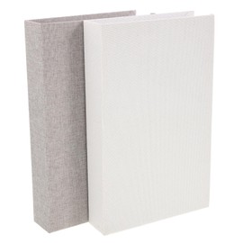 Luxshiny Pack of 2 Decorative Book Boxes Made of Linen Fabric, Art Storage Book-shaped Boxes, Fake Book Stack Models, Secret Containers for Coffee Table, Bookshelf Decoration