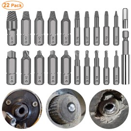Unbranded 22PCs Damaged Stripped Screw Extractor Set All-Purpose w/Holder & Socket Adapter