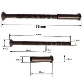 Universal Hardware 20 Pack M4 Door Handle Screws Bronze with Bolt Connecting Sleeve Male to Female for Door Handle, Knobs Escutcheons and Others