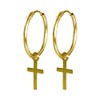 I-be, 39585 Creole Earrings with Cross 14 Carat (585) Gold,