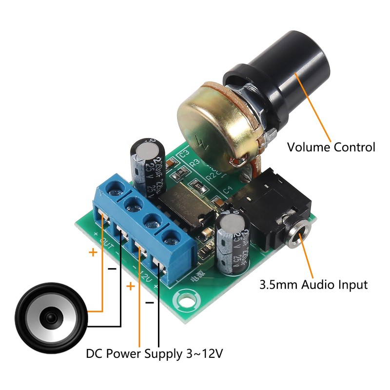 3pcs LM386 Mini Audio Amplifier Board DC 3-12V Volume Adjustable
