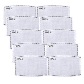 PM2.5 Activated Carbon Filter Replaceable 5 Layers Protective Filters Insert for Anti Dust Face Mask (10 Pieces)