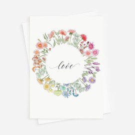 Wedding Rainbow Card – for Weddings, Engagement, Bridal Showers, Friendship, Elopement – Wildflower Bridal Card includes Envelope