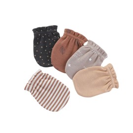 JELYLOVE 5 Pack Unisex New Born Boy Girls No Scratch Mittens Cotton Soft Baby Gloves Accessory 0-3 Months Baby Essentials