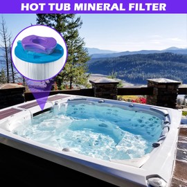 Cendasun Hot Tub Sanitizer for Dimension One Spas Filter, Hot Tub Spa Mineral Filter Cartridge Compatibel with Dimension One Spas Vision Sanitizing System