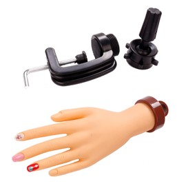 IWOWHERO Nail Art Hand Model Stand with Bracket Fake Nails Practice Lightweight Portable for Home Use