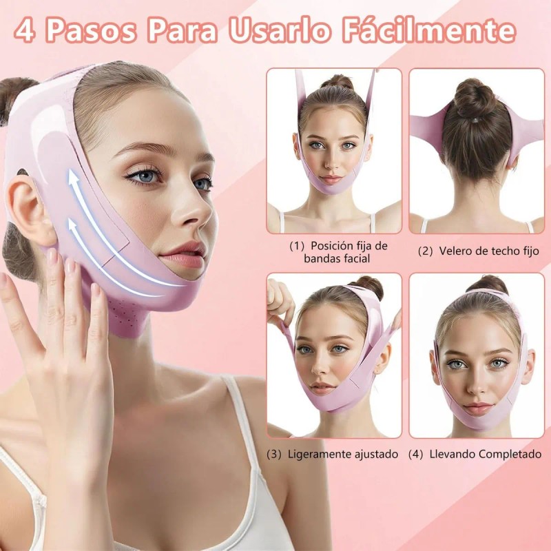3pz Faja Mentonera Reduce Arruga Papada Y Adelgazante Facial