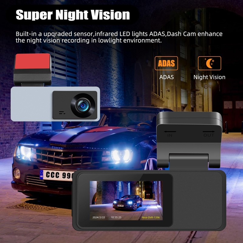 CAMECHO USB DashCam Car 1080P for Android Car Radio, Dash