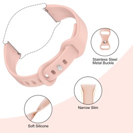 Lzwldan 3 Pack Slim Silicone Watch Bands Compatible with Garmin Lily 2,14mm Soft Thin Narrow Band Sport Replacement Wristband for Garmin Lily 2 / Lily 2 Classic for Women Men