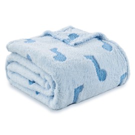 PLEVONITH Blue Throw Blankets for Bed - 3D Music Patterned Fall Blanket for Room Décor, Cute Blanket 60x80 Inches (300GSM)