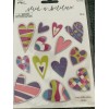THE PAPER STUDIO STICKABILITIES STICKERS 2 SHEETS MULTI-COLOR HEARTS 26PCS
