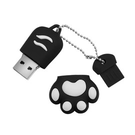 USB Stick 64 GB, USB Flash Drive 64 GB Memory Stick Flash Drive Cute Cartoon Cat Paw Memory Stick Pen Drive for Tablet, PC (Black)