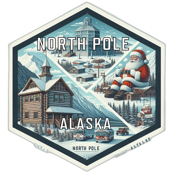 North Pole Alaska Travel Destination Souvenir Vinyl Decal Sticker 2-Inch