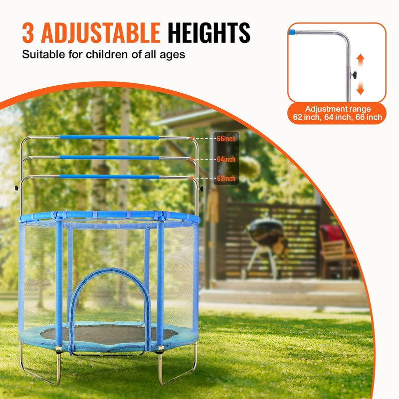 Happybuy 55" Kids Trampoline, 4.6FT Indoor Outdoor Trampoline, Mini Toddler