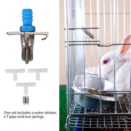 SALUTUYA 10PCS Removable Stainless Steel Rabbit Water Feeder Automatic Rabbit Nipples Drinker Easy Cleaning Rabbit Waterer Nipple Rabbit Water Drinkers