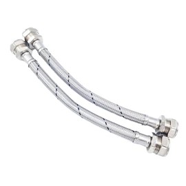 Pair of Flexible Hose Pipes Connectors Tails 22mm x 22mm Compression 300mm WRAS