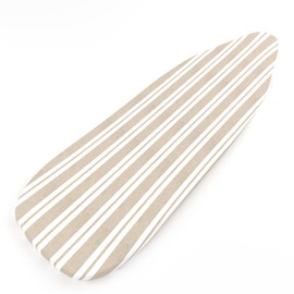 Encasa XO Ironing Board Cover and Pad 42"x14" - 4mm Felt Medium Iron Board Cover with Padding, Stain-Safe Dye, Non Slip, Elastic Bungee Cord Tightening, Heat Resistant Franca Beige Stripes