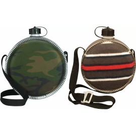 Rothco 2 Quart Large Canteen with Carry Strap Water Bottle Travel Camping Hiking Camo - Blanket Cover