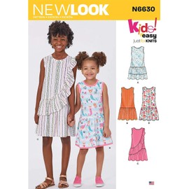 NEW LOOK Sewing Pattern N6630 - Children's and Girls' Dresses, Size: A (3-4-5-6-7-8-10-12-14)