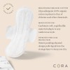 Cora Ultra Thin Organic Cotton Period Pads, Regular Absorbency, with