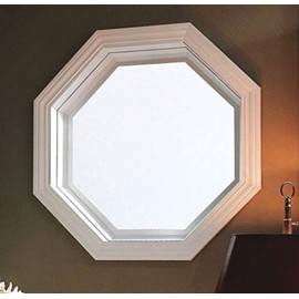 Autotech Park Precut Octagon Window Film, White Color, Self Static Adhesive Cling, 18 inch Width