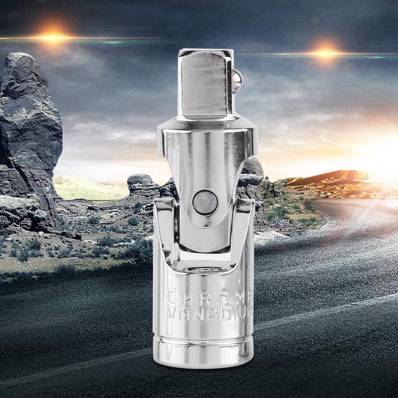 Jeanoko Socket Adapter Chromium-Vanadium Steel Universal Joint Swivel Flexible Socket