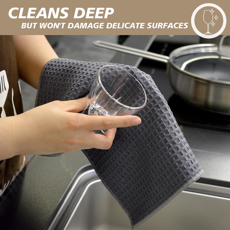 SINLAND Microfibre Cloth Dish Cloth Waffle Towels Dish Cloth Reusable