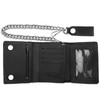 RFID Blocking Men's Tri-fold Vintage Biker Cowhide Leather Steel Chain