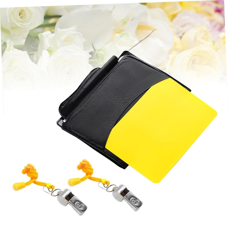 Kisangel 2pcs Set Referee Kit for Soccer Cards Pencil Scorebook