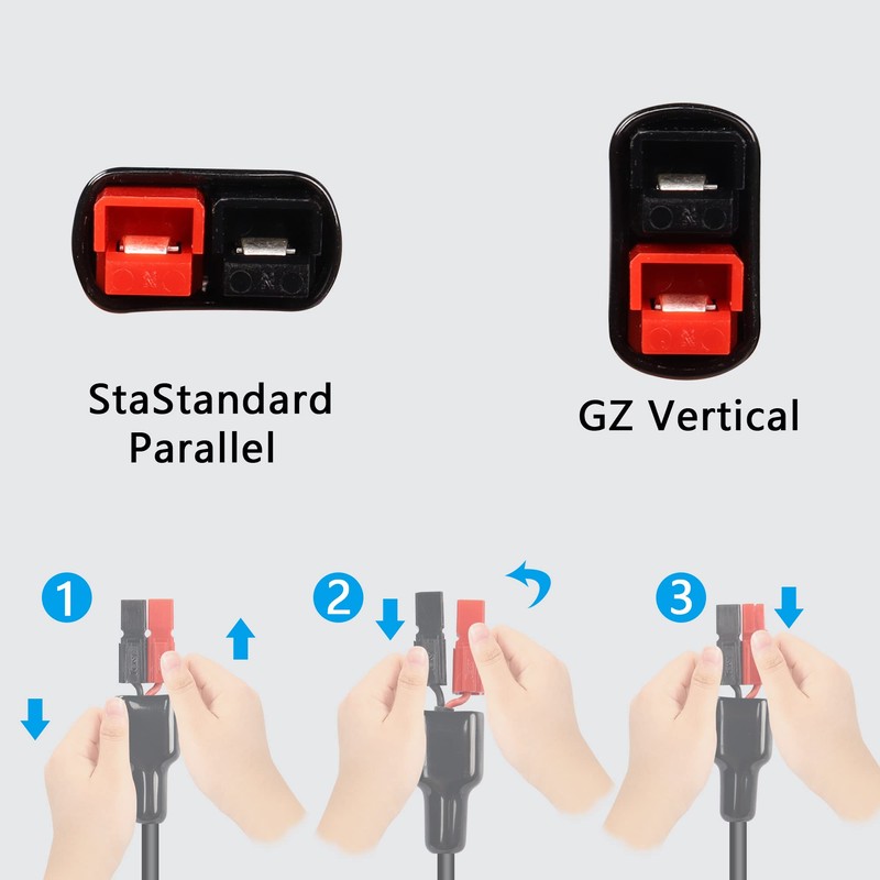 GINTOOYUN 2 Pack DC 8mm Cable with Solar Panel Connector