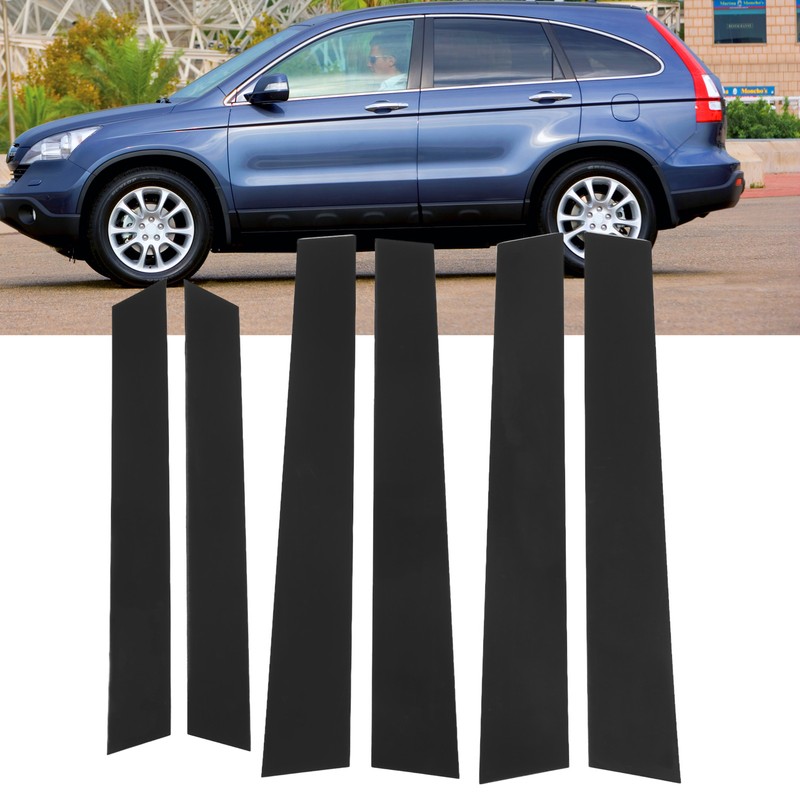 6 Pcs Side Door Window Cover Glossy Black Pillar Post