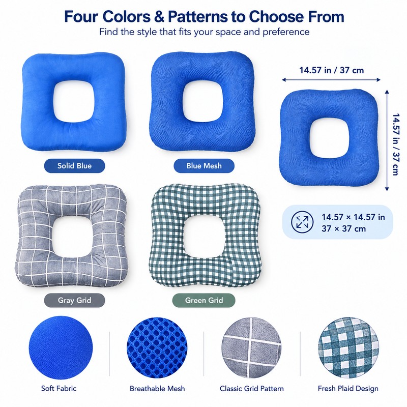 Center Cutout Seat Cushion for Senior Seating Comfort – Soft