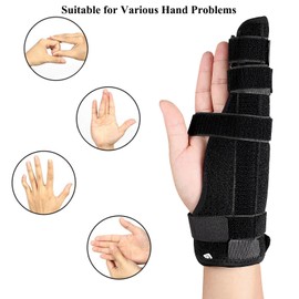 Boxer Finger Splint Adjustable Finger Brace 4th or 5th Finger Splint Pinky/Ring Finger Splint Hand Brace for Boxer’s Fracture Broken Fingers Support Arthritis Tendonitis, Fits Left or Right Hand