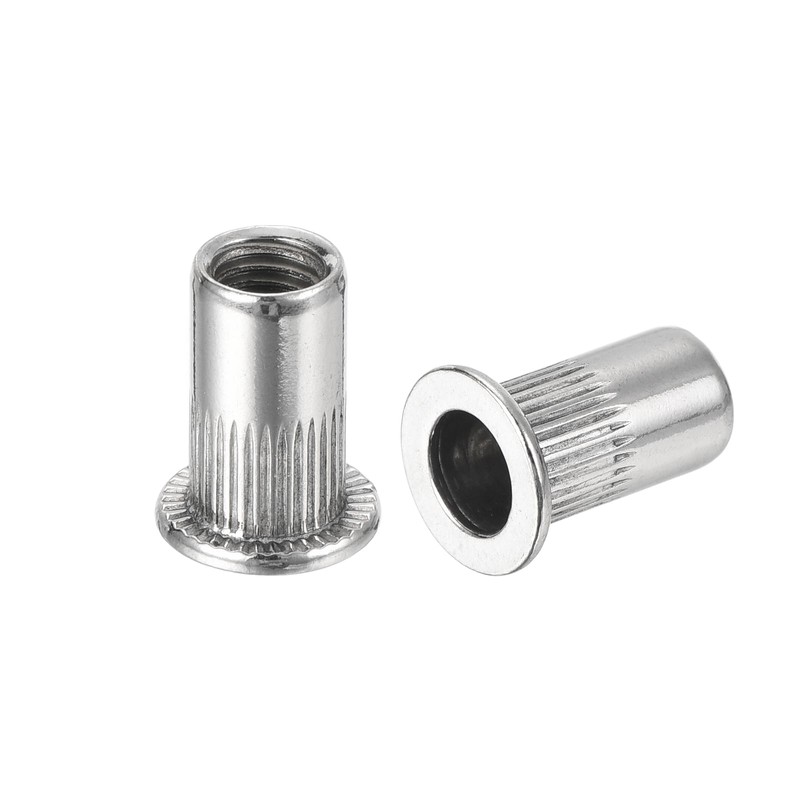 sourcing map 50Pcs Rivet Nuts Flat Head, #8-32 304 Stainless