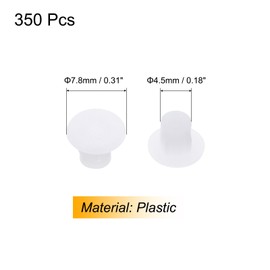 QUARKZMAN Pack of 350 Plastic Hole Dowels Screws Caps Covers 5 mm (3/16 Inch) Decorative Thread Screws Cover Furniture Screws Cover for Cupboard Bookshelf White