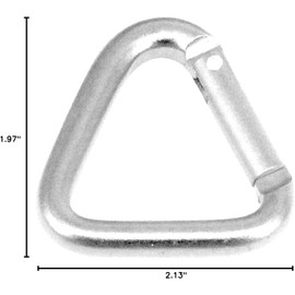 Carabiner Clip, Heavy Duty Auto Locking Clip, Triangle Carabiner, Anti-Rust and Abrasion Resistant Key Holder for Hiking Backpacks, Dog Leashes, Keychains (Silver)
