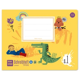 Formati Formati Schreibheft S.1 E5 quer 20 Blatt liniert, 2 Stück, aufbauende Lineatur für Schreibanfänger:innen, aus 100% Recyclingpapier