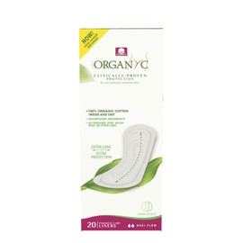Organyc 100% Certified Organic Cotton Panty Liner, Maxi, 20 Count