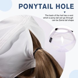 TOP-EX Ponytail Baseball Cap with Sunglass Lock UPF 50 Breathable Golf Hats Sun Hats for Women UV Protection Summer Cap Moisture Wicking Running Hat Lightweight Packable White XL