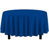 Vibrant Blue Solid Round Plastic Tablecover (84") - Durable, Stylish