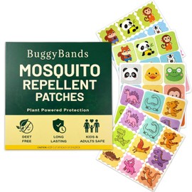 BuggyBands Mosquito Repellent Stickers for Kids & Family (432pcs) – Cute Animal & Dinosaur Designs, Plant-Based Essential Oils, DEET-Free – Fun Natural Mosquito Patches for Outdoor Activities