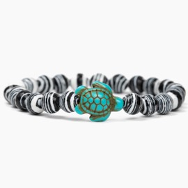 KoaKoa Sparkle Sea Turtle Tracking Bracelet, helps save sea turtles, one size fits most Men and Women (BlackWhite)
