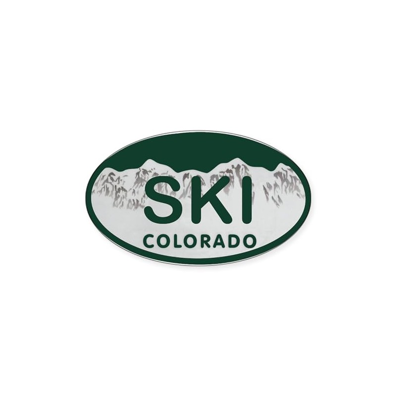CafePress Ski Colo License Plate Oval Car Bumper Sticker