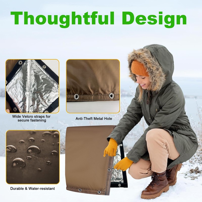 Backflow Preventer Insulated Cover (5˚F) Thick 6-Layer Fabric Pipe Insulation