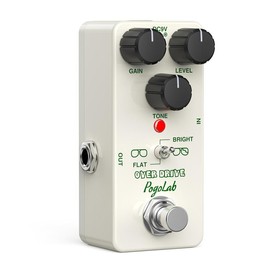 POGOLAB Guitar Effect Pedal, Mini Overdrive Pedal, True Bypass Pedal with Two Effects Bright and Flat, for Electric Guitar