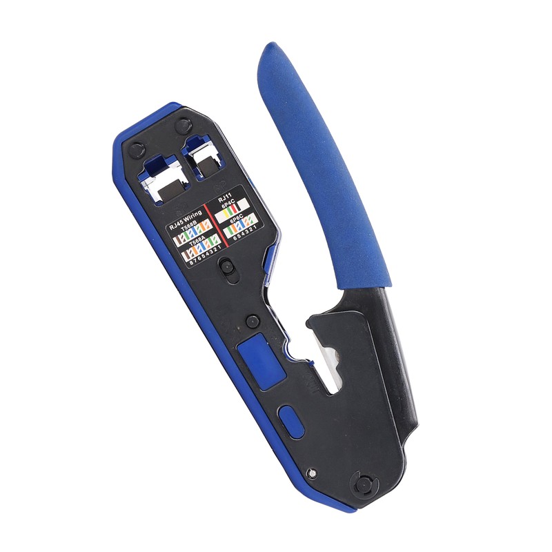 RJ45 Crimping Tool Kit Network Cable Ethernet Jack Pass Through